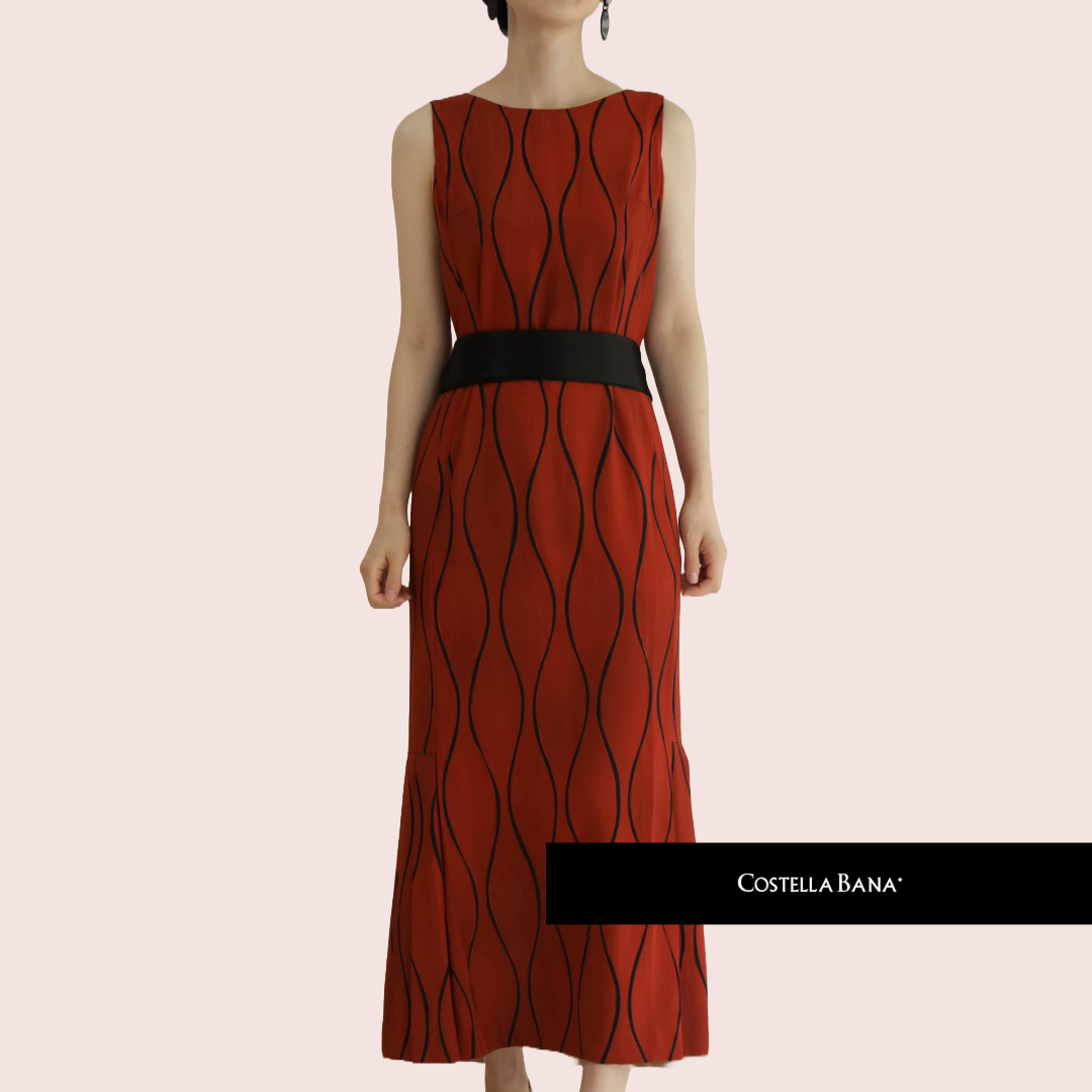 Tachiwaku bengala red dress