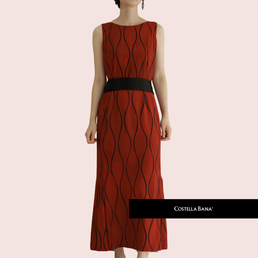 Tachiwaku bengala red dress